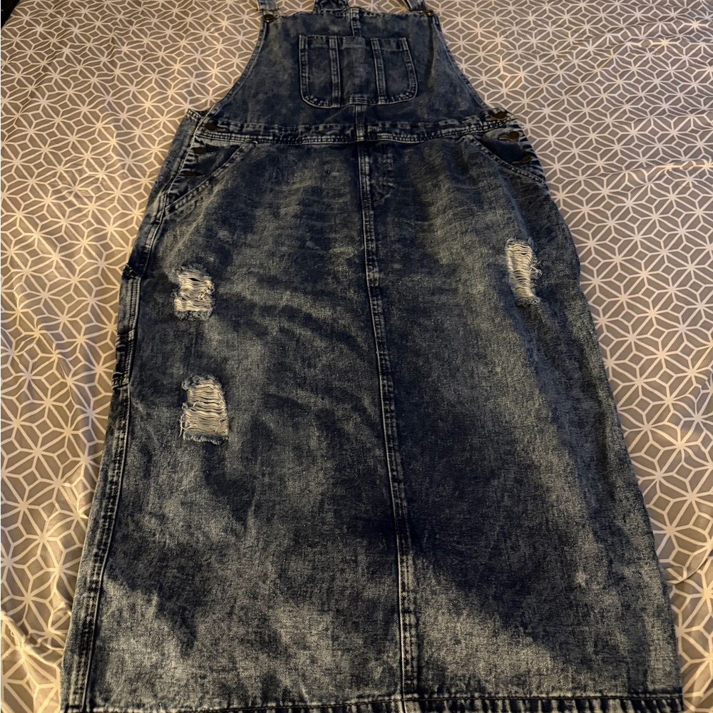 Source Unknown Denim Distressed Dress - Blue